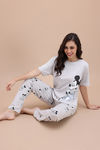 Zivame Mickey and Friends Knit Cotton Pyjama Set - Vapor Blue — thumbnail 4